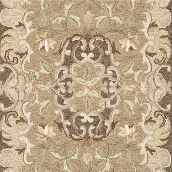 Safavieh 2 x 3 ft. Accent- Transitional DuraRug Beige And Brown Hand Hooked Rug EZC434C-2 - main